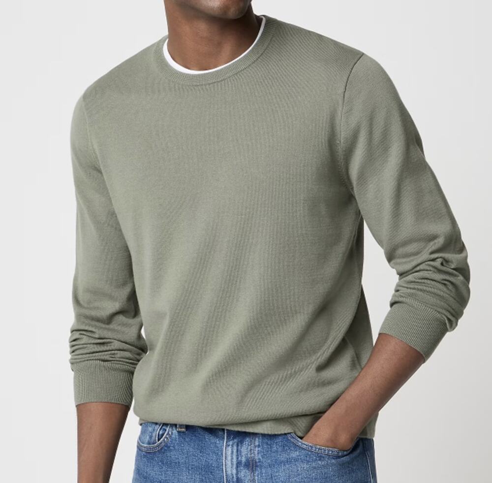 J. Crew Men's 100% Cotton Crewneck Sweater-Tee Light Green Size Large